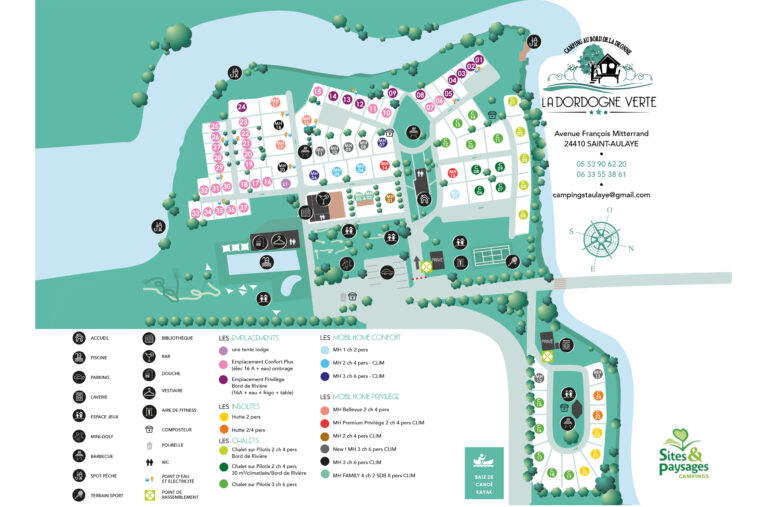 situation - localisation - ville - plan - guider - orienter - camping - daronne - Dordogne )- verte